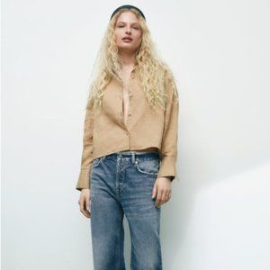 Zara | Cropped linen shirt